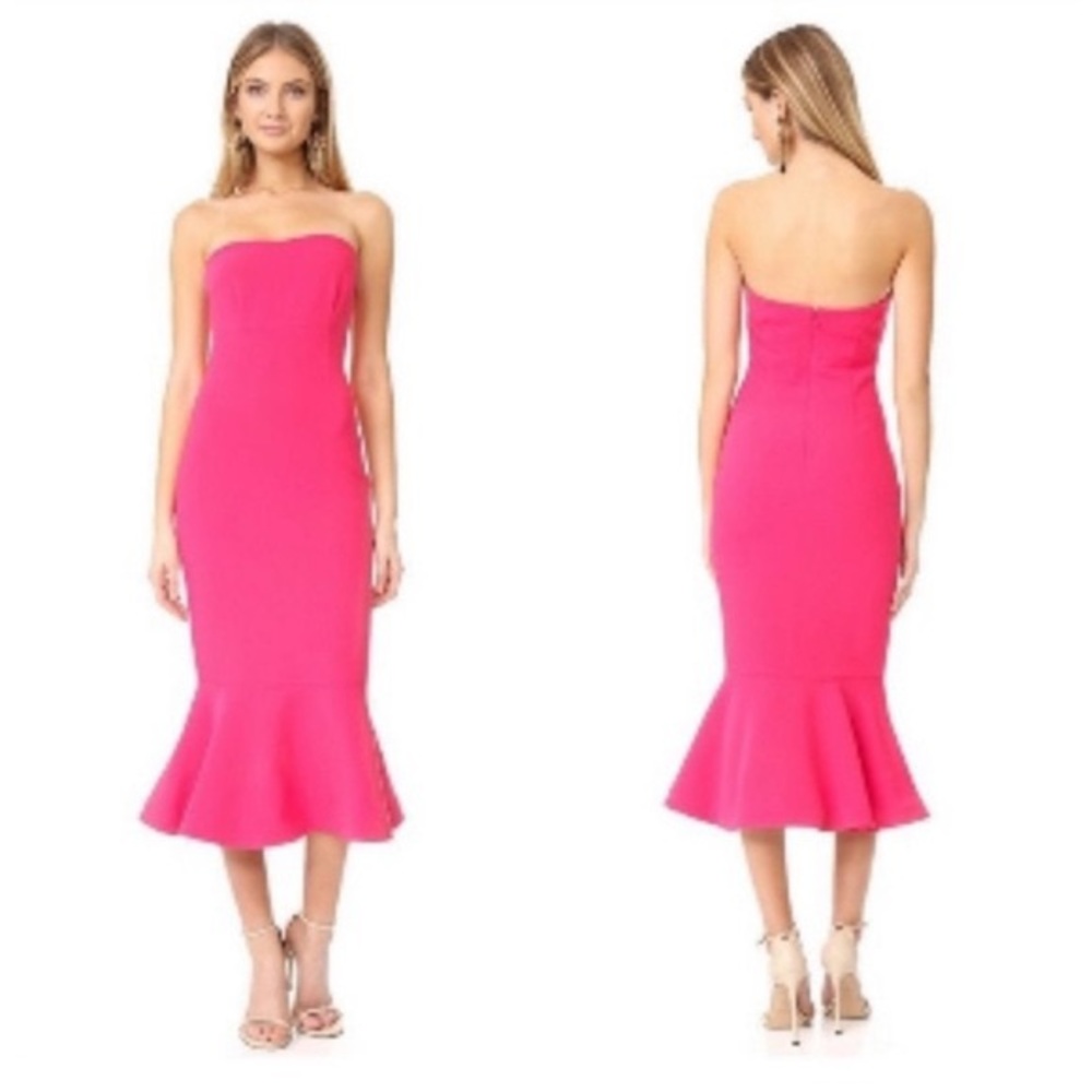 Cinq a Sept Strapless Fuchsia Pink Dress Size 4
